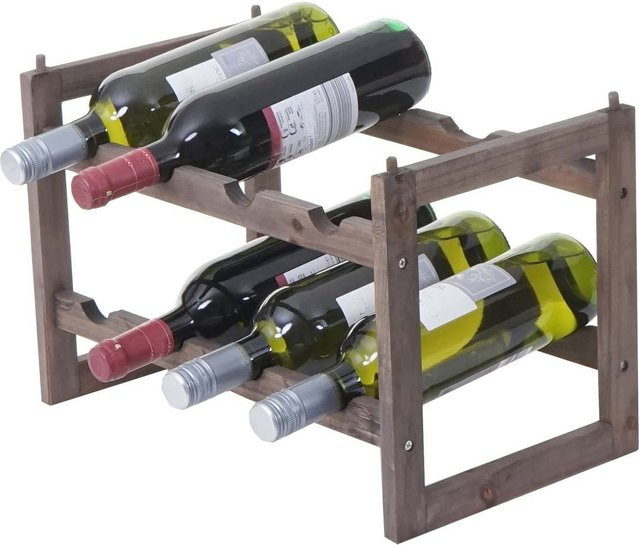 Weinregal MCW-B58 aus Tanne in Braun mit 2 Böden - Bild 1