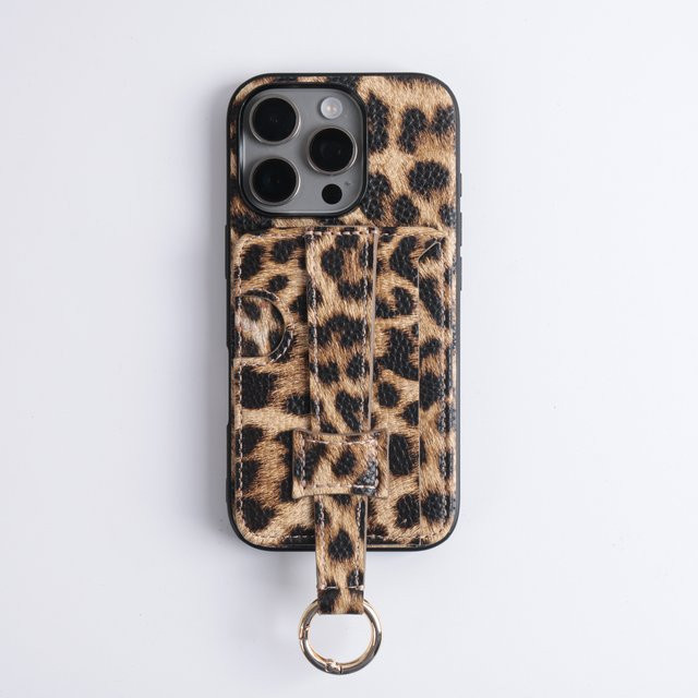 Apple Handyhülle aus strukturiertem PU-Leder mit Leopardenmuster und Kartenhalter für iPhone 17/16/15/14 Pro Max, Multicolour - Bild 1