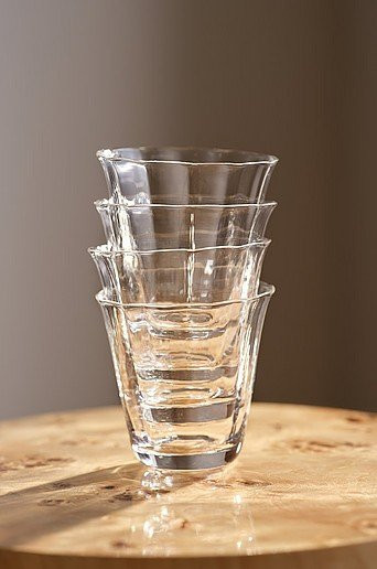 Jotex TULIP Wasserglas Set aus Glas, transparent, 4er-Pack, stapelbar - Bild 1