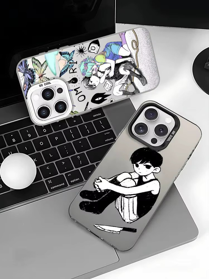Mesuca Anime O-Omori-S Handyhülle für iPhone 11 bis 17 Pro Max Plus, Stoßfeste Rückseite in Silber und Mehrfarbig - Bild 6