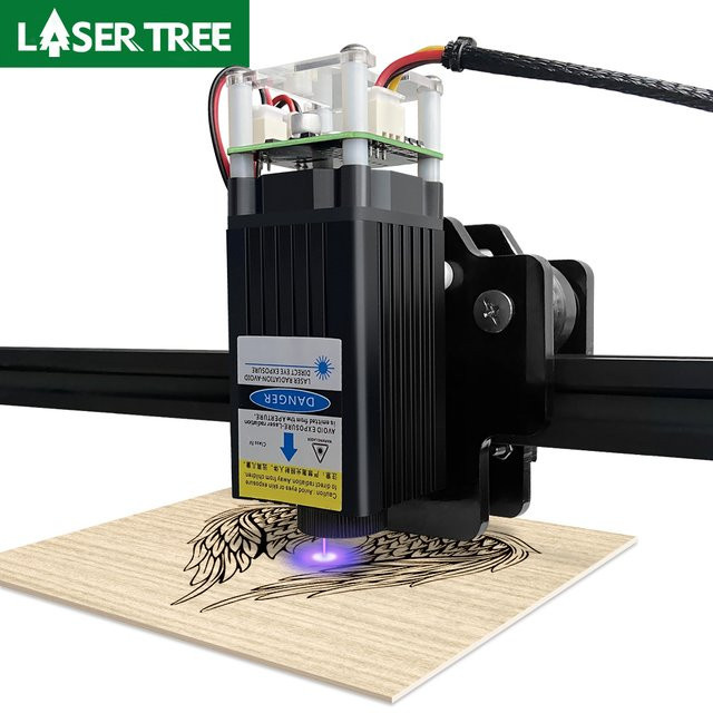 LASER TREE Laser Modul 4W Optische Leistung 450nm Blaues Licht mit TTL und PWM für Laser Gravierer und Holzbearbeitung DIY - Bild 1