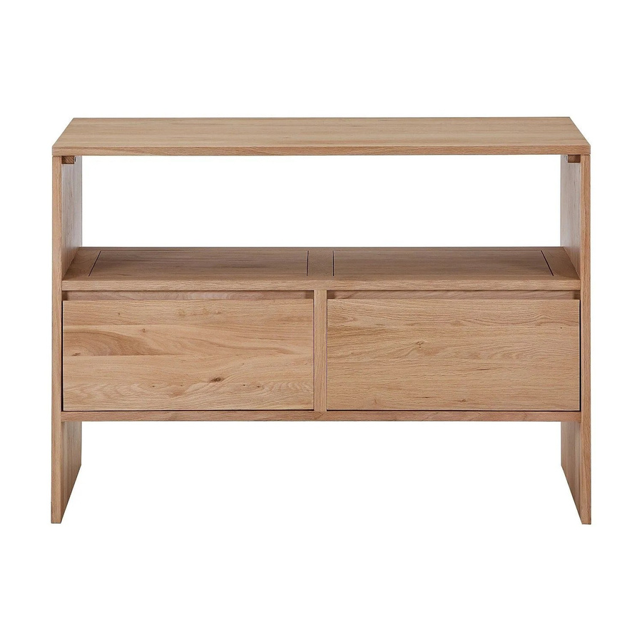 Waschbeckenunterschrank Cavizo aus Massivholz Eiche in Naturfarben Hell, B: 110 cm - Bild 2