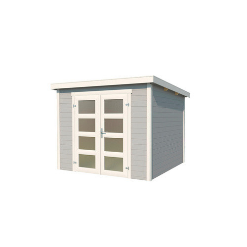 Lasita Gartenhaus Zambezi 3 aus Holz mit Flachdach in Lichtgrau B/H/T: 250 x 210,9 x 200 cm - Bild 3