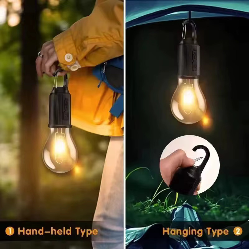 Retro LED Wolfram Glühbirne von super-cheese als wasserdichte Outdoor Hängelampe mit USB- und Solar-Ladung, warmweiß, transparent/schwarz - Bild 3