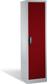C+P Werkzeugschrank mit Drehtür und 4 Regalböden, Front Rubinrot, Korpus Lichtgrau, H: 195 cm, B: 50 cm, T: 50 cm - Bild 1