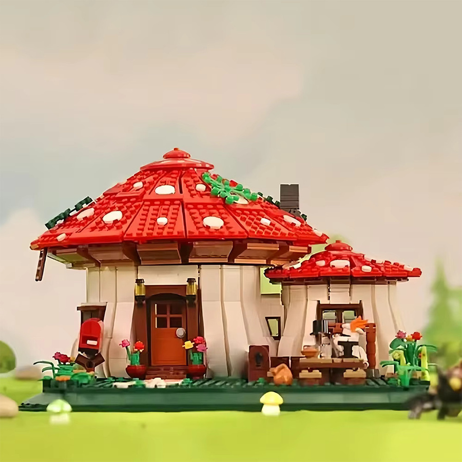 Doubuilt Verzaubertes Waldmärchen-Pilzhaus, Mikro-Mini-Bausteine - Bild 3