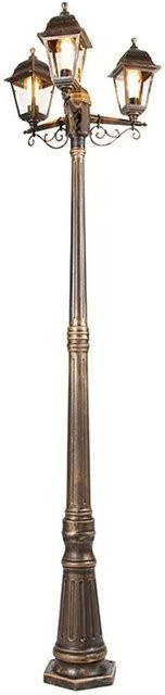 QAZQA Klassische Gartenlaterne Antikgold 3-Licht IP44 mit E27 Fassung - Bild 1