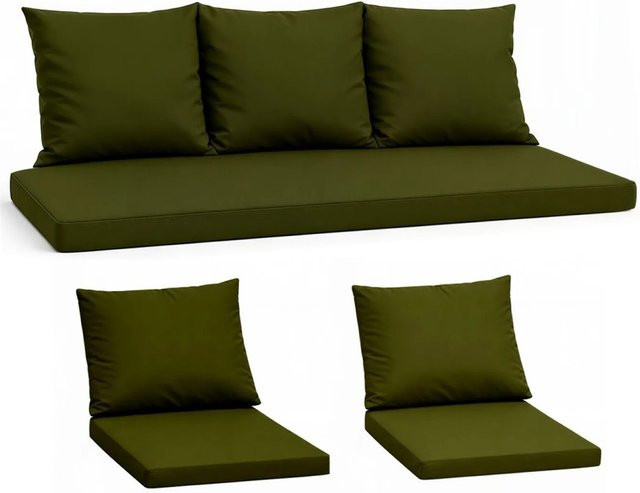 Setgarden Komfort Gartenloungekissen Set in Grün für Technorattan-Möbel mit abnehmbarem Bezug und ergonomischer Form, 1-teilig, Breite: 160 cm, Tiefe: 60 cm - Bild 1