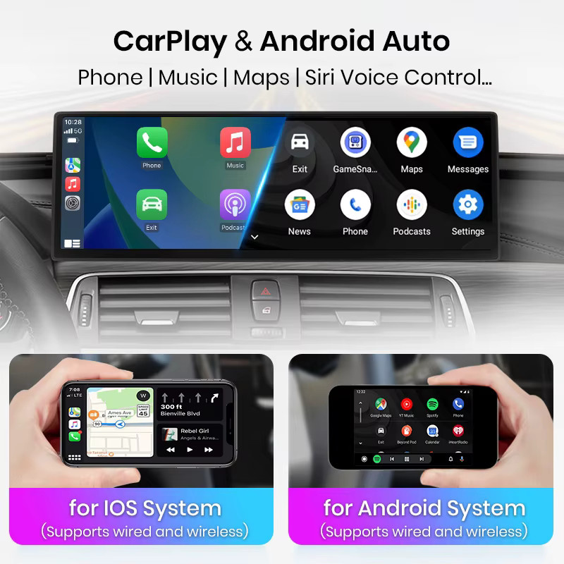 Junsun Multimedia Autoradio mit Wireless Apple CarPlay und Android Auto für BMW Serie 3 4 F30 F31 F32 F33 F34 F36 (2010-2015) in Schwarz - Bild 5