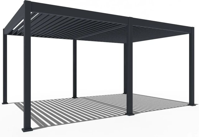 Weide Deluxe Elektrische Aluminium Pergola in Anthrazit mit LED, App-Steuerung und integriertem Wasserabflusssystem, B/T: 530 x 360 cm - Bild 1