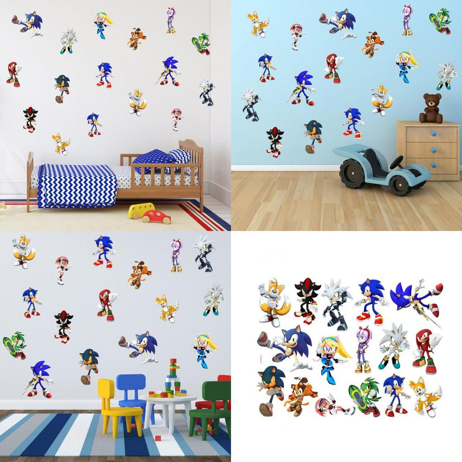 SolaceStone Selbstklebender Wandaufkleber mit Sonic Muster in Multicolour für Kinderzimmer, Wohnzimmer, Schlafzimmer und Flur - Bild 2
