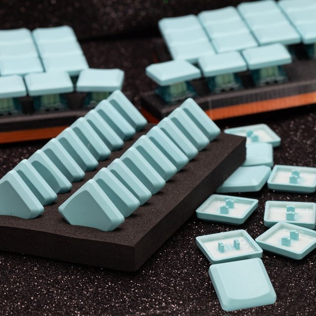 Taihao THT 1U Thins Low Profile Tastenkappen in Türkis für Kailh Choc 1350 oder MX Switches - Bild 1