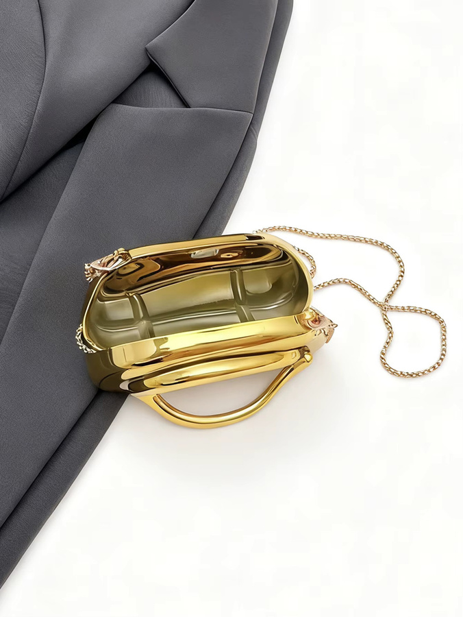 MIYIN Umhängetasche, Goldene Metallverschluss-Clutch-Tasche, Damen - Bild 3