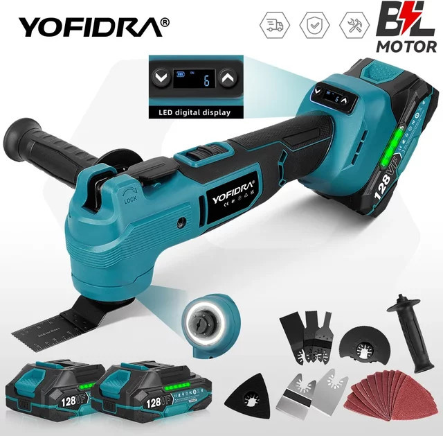 YOFIDRA 1000 W bürstenloses elektrisches oszillierendes Multitool mit AI Speed Control für Makita-Akku-Pin - Bild 1
