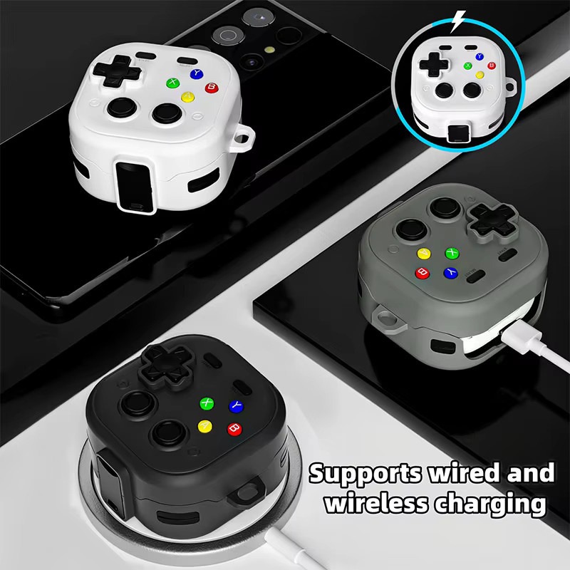 Silikon-Schutzhülle im Game-Controller-Design für Samsung Buds4pro in Grau oder Weiß - Bild 3