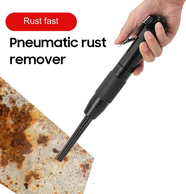 Pneumatischer Nadel-Scaler aus Kohlenstoffstahl mit 12 Nadeln für die Schlackenentfernung und Entgratung, Schwarz - Bild 1