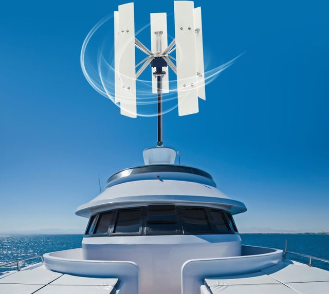 Bymaocar 100W Windturbinen-Generator 12V/24V mit 5-Blatt Selbstjustierung für Haus, Wohnmobil oder Boot in Weiß - Bild 1
