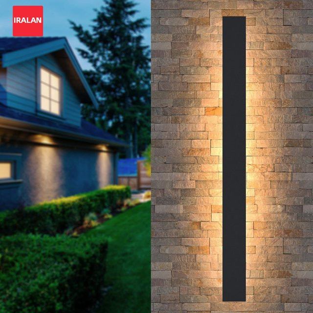 Moderne LED Außenwandleuchte IRALAN in Schwarz mit IP65 Wasserschutz für Garten und Veranda - Bild 1