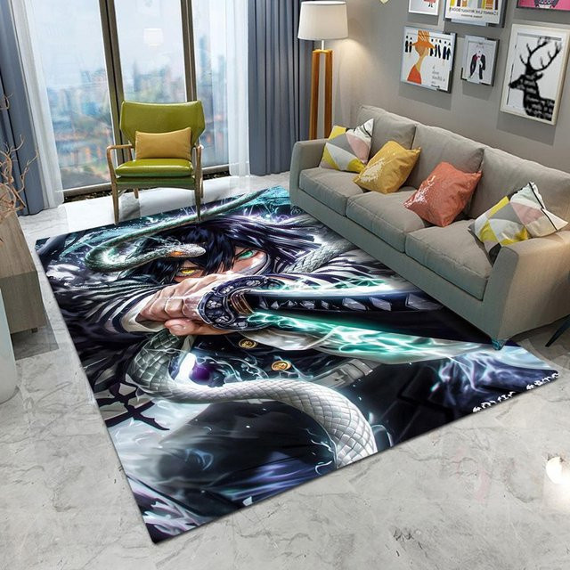 Miniso Demon Slayer Inosuke Teppich, rutschfeste Anime Matte für Wohnzimmer, Schlafzimmer oder Balkon, B/T: 80 x 50 cm, mehrfarbig - Bild 1