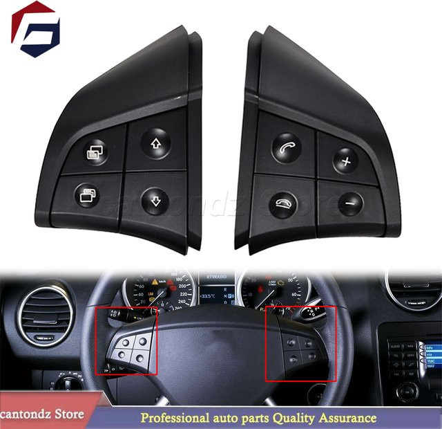Multifunktions-Lenkrad-Bedienknopf-Set von SECPZ in Schwarz für Mercedes Benz W164 W245 W251 ML GL B R Klasse - Bild 1