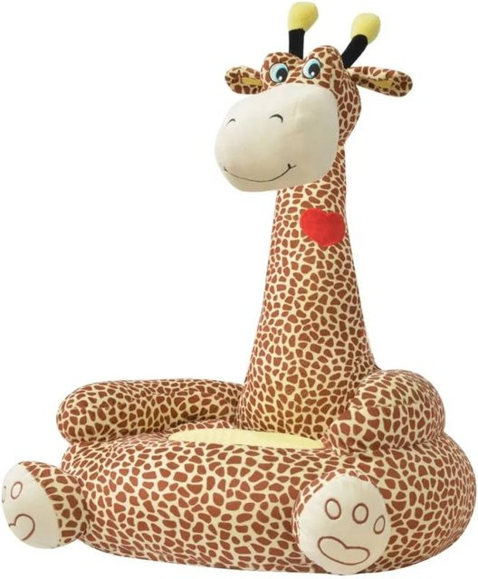 vidaXL Plüsch-Kindersessel Giraffe Braun B: 74 cm, T: 52 cm, H: 47 cm - Bild 1