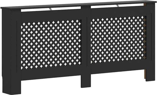 vidaXL Heizkörperverkleidung aus MDF in Schwarz mit Wabenmuster, modern lackiert, B: 172 cm, T: 19 cm, H: 81,5 cm - Bild 1