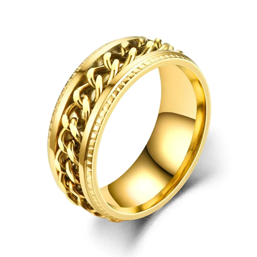 DAIPAN Ringe Edelstahl, Drehbare Kette, Unisex - Bild 3