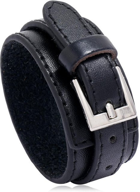 YIRAN Armband Leder, Schwarz, Vintage, Unisex - Bild 1