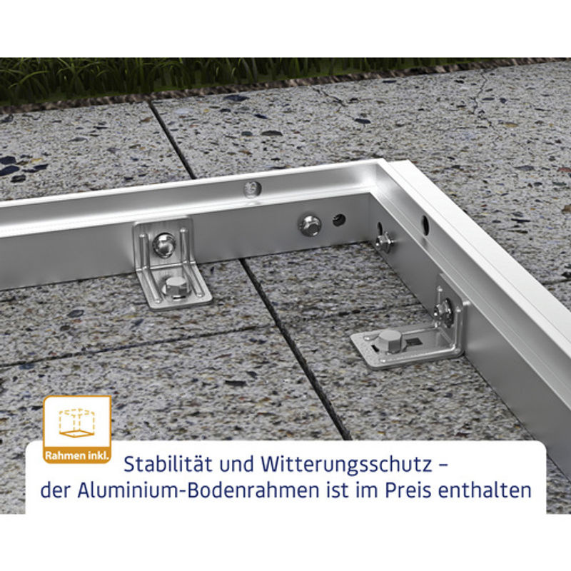 Ecostar Gerätehaus Elegant-P aus Metall in Rot, B/H/T: 238 x 232,3 x 238 cm - Bild 3