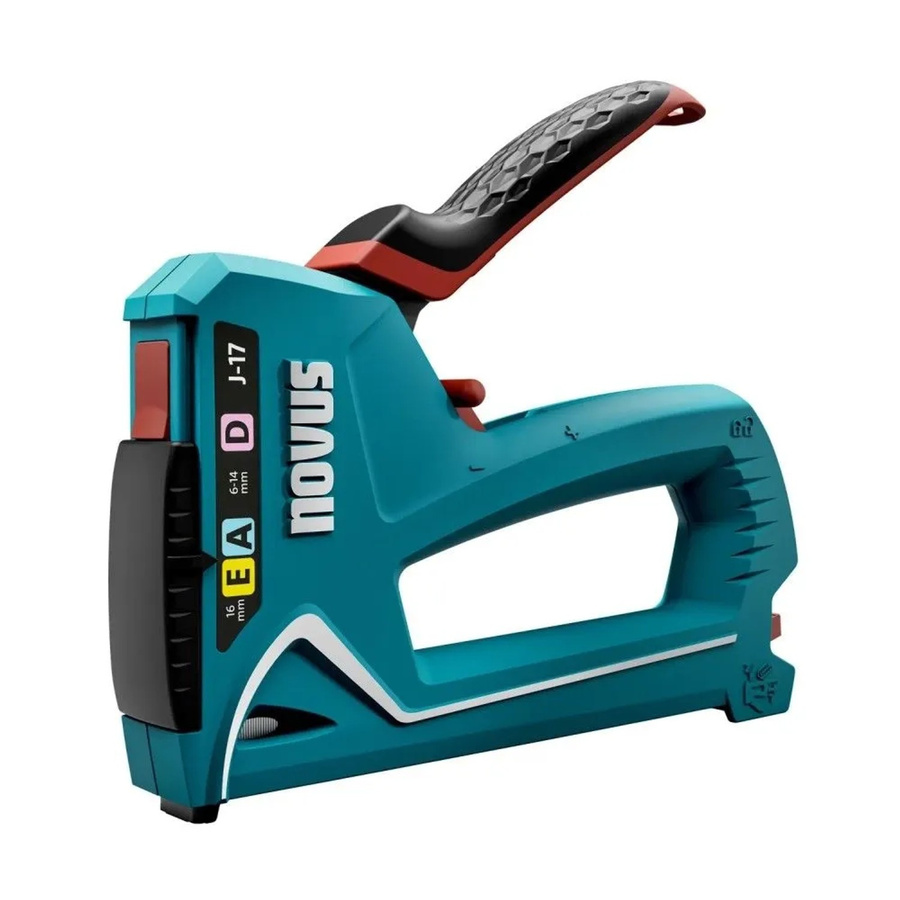Novus Tools Handtacker J-17 Profi-Tacker für Feindrahtklammern, Flachdrahtklammern und Nägel in Türkis - Bild 2