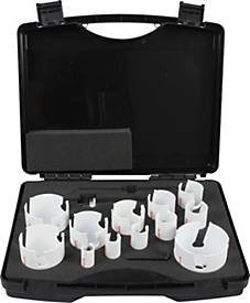Projahn Hartmetall-Lochsägen-Set HM TCT, 12-teilig, Schwarz, Ø 19–76 mm, inklusive Quick-Lock Adapter, HSS- und HM-Zentrierbohrer und Koffer - Bild 1