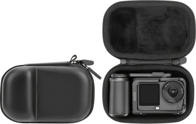 Tragetasche für DJI Osmo Action 6 5 Pro 4 3 und Insta360 Ace Pro2, kleine Aufbewahrungstasche und Schutzhülle mit Handschlaufe, Schwarz - Bild 1