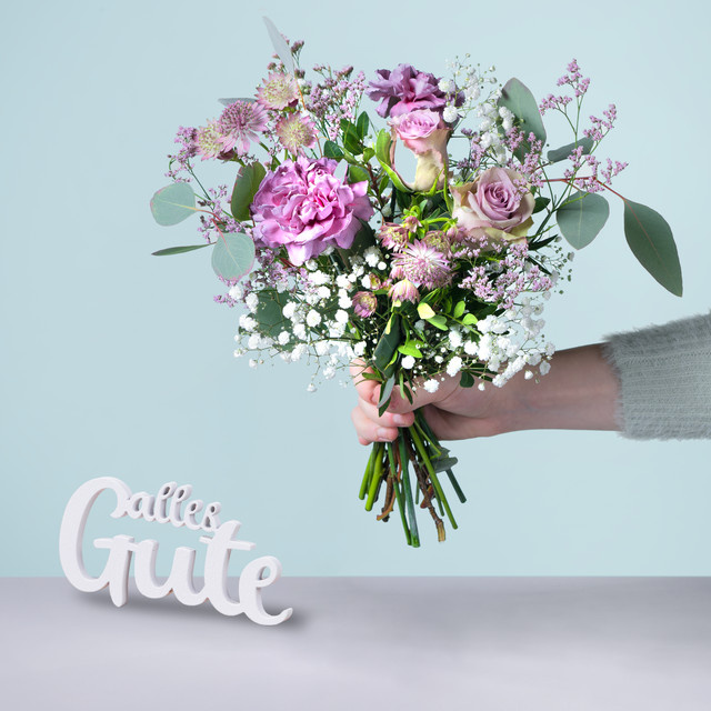 BLUME2000 Blumenpost mit Alles Gute Schriftzug Bouquet multicolour - Bild 1