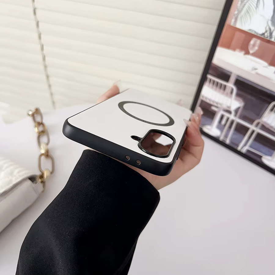 Minimalistische Lychee-Leder-Magnethülle für Samsung Galaxy A57 A37 A27 A17 A07 A56 A36 A26 A16 A55 A35 in Rot mit Wireless Charging Unterstützung - Bild 1