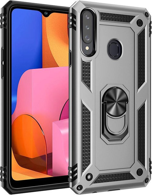 Stoßfestes Magnetgehäuse mit Metallring für Samsung Galaxy A10 A20 A30 A50 A70 A20E A12 A21S A51 A71 A6 A8 A9 Plus 2018 in Grau - Bild 1