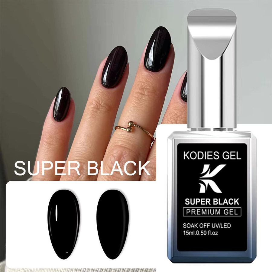 KODIES GEL Nagellack Super Black, Glänzend - Bild 5