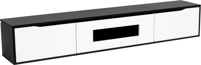 okwish TV Schrank mit LED Beleuchtung in Schwarz für dein Wohnzimmer, B/T/H: 180 x 35 x 30 cm - Bild 1