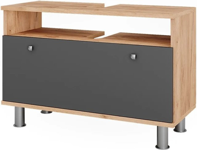 Vicco Waschbeckenunterschrank Fynn in Eiche und Anthrazit mit Schubladen und Türen, Breite: 80,2 cm, Tiefe: 54 cm - Bild 1