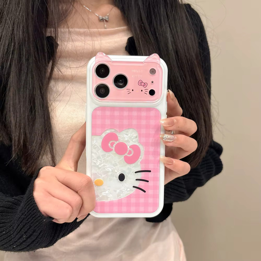 Sanrio Hello Kitty Handyhülle mit Katzenohren für iPhone 17 Pro 16 15 Pro Max in Pink, stoßfeste Acryl-Schutzhülle - Bild 2