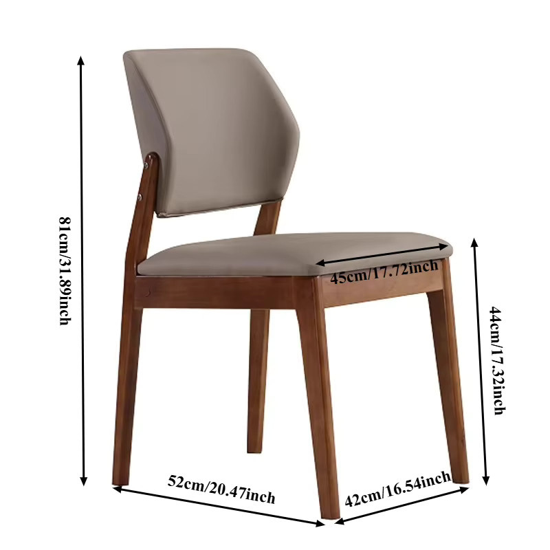 LIUSHADUOLA Massivholzstuhl als Loungesessel und Designerstuhl in Braun und Beige für Wohnzimmer, Schlafzimmer oder Büro - Bild 3