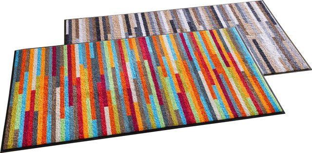 Heine Fußmatte gestreift in Multicolour mit rutschfester Nitril-Gummi-Unterseite und 100% Polyamid-Oberfläche - Bild 1