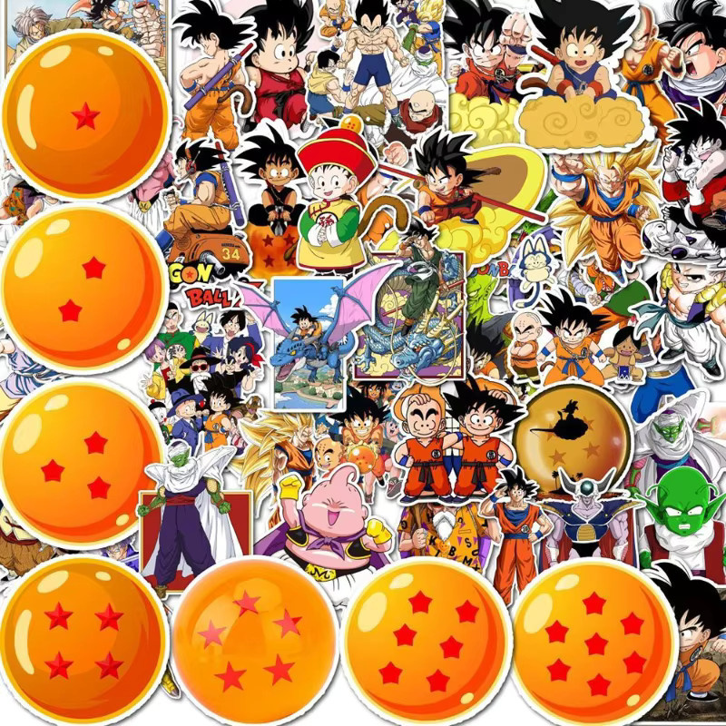 Bandai Dragon Ball Anime Aufkleber mit Goku Motiv, wasserfeste Graffiti Sticker in Multicolour für deinen Planer - Bild 2