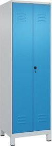 C+P Wäsche- und Kombispinde Classic PLUS mit 2 Abteilen, Sicherheits-Drehriegel, Farbe Lichtblau, H x B x T: 195 x 60 x 50 cm - Bild 1