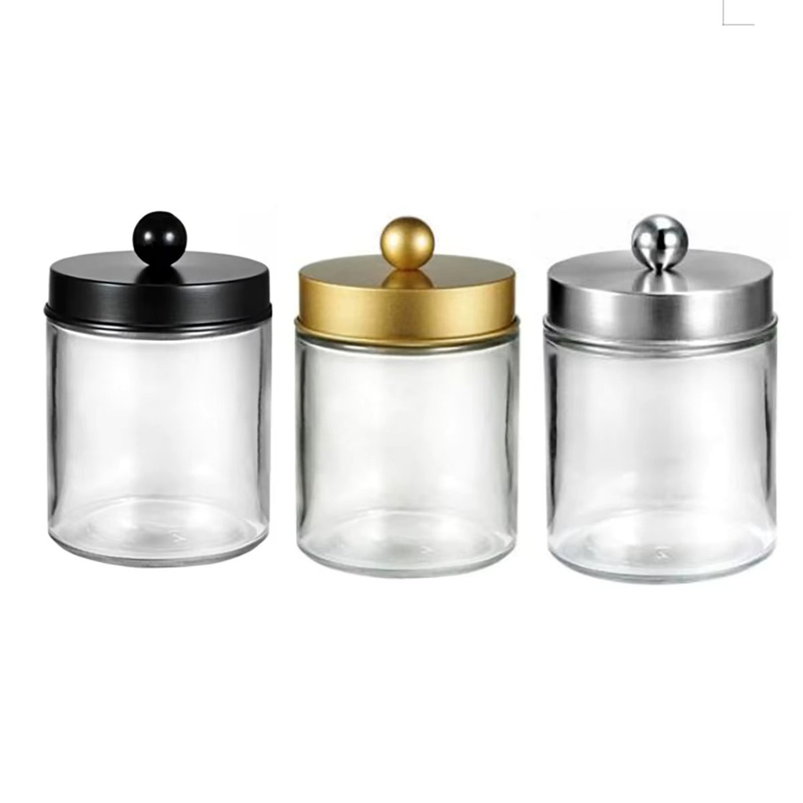 Transparentes Badezimmer-Waschtisch-Aufbewahrungs-Organizer-Set im Bauernhaus-Design für Wattestäbchen, Make-up-Schwämme und Zahnseide - Bild 4