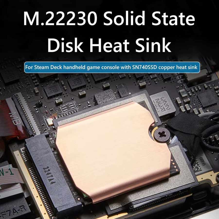 APWIKOGER Kupfer-Kühlkörper-Kit für NVMe M.2 2230 SSD mit Thermosilikon-Kissen - Bild 2