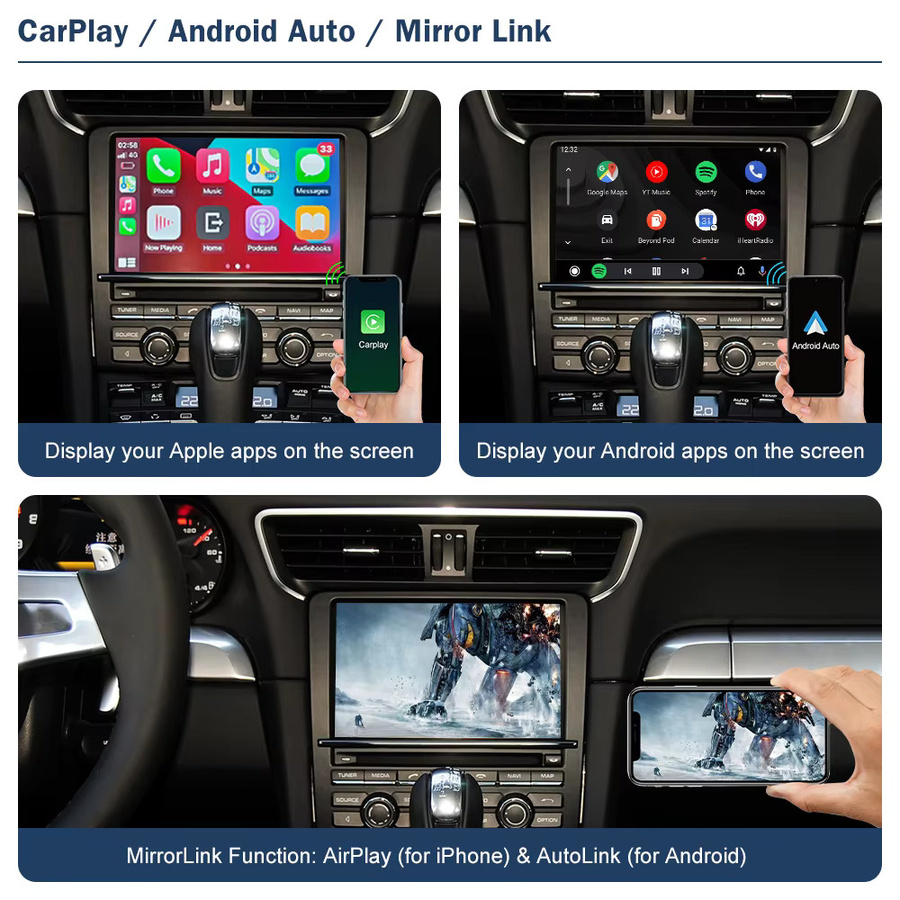 Road Top Kabelloses CarPlay und Android Auto Interface für Porsche PCM 3.1 in Schwarz - Bild 2
