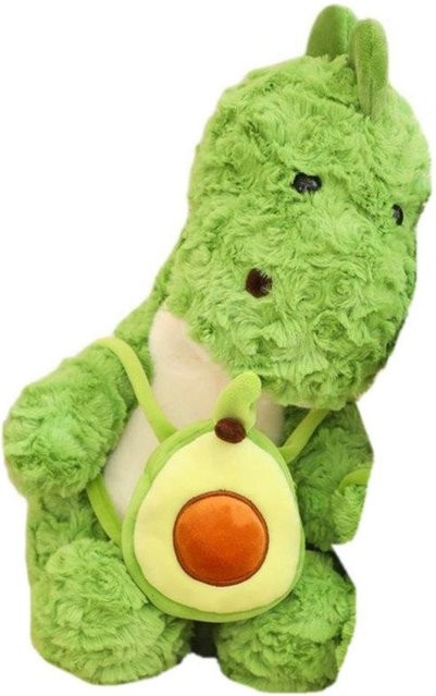 Linyi toy Dinosaurier Plüschtier, grün, mit Avocado Rucksack Tasche - Bild 1