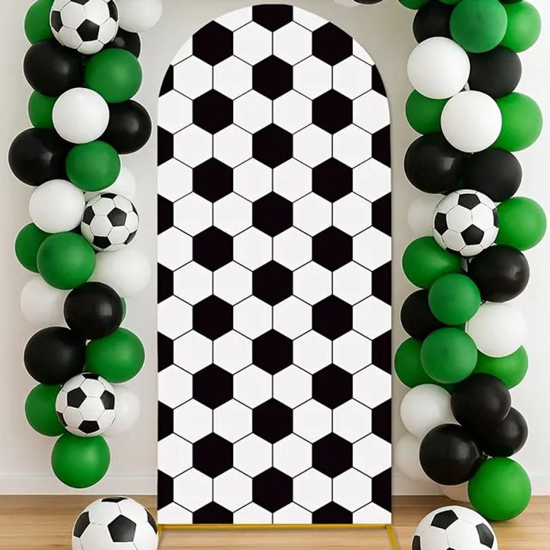 VIKAMA Fußball Geburtstag Hintergrundstoff für Kinder, mehrfarbig, B/H: 120 x 50 cm - Bild 1