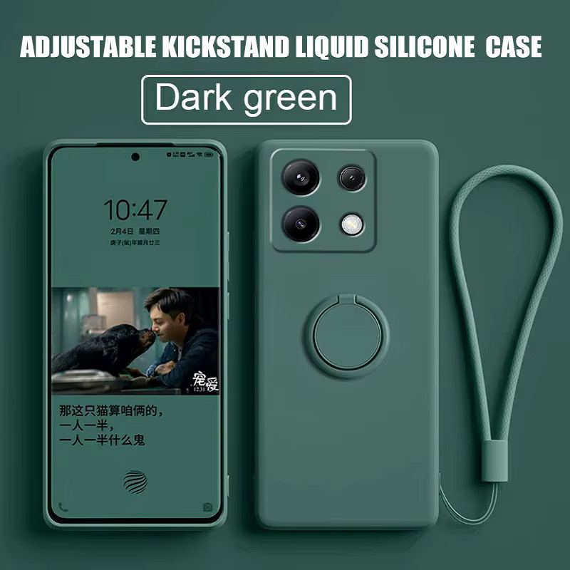 Silikonhülle mit Ringhalter für Xiaomi Redmi Note 13 Pro 5G und Poco X6 in Blau - Bild 3