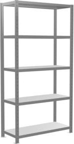 Schulte Grundregal Steckregal MULTIplus250 verzinkt in Silber/Grau mit 5 verstellbaren Fachböden, B/T/H: 200 x 100 x 40 cm - Bild 1